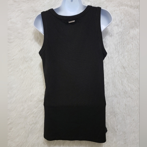 Michael Kors Ribbed Viscose  Black Tank Top Large - Picture 6 of 11